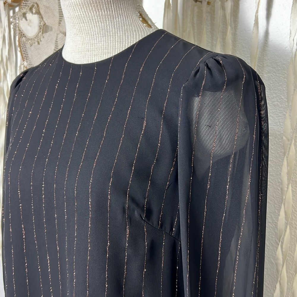 Allen Schwartz Nwt Black And Rose Gold Pinstripe Size Small — image 7 of 8